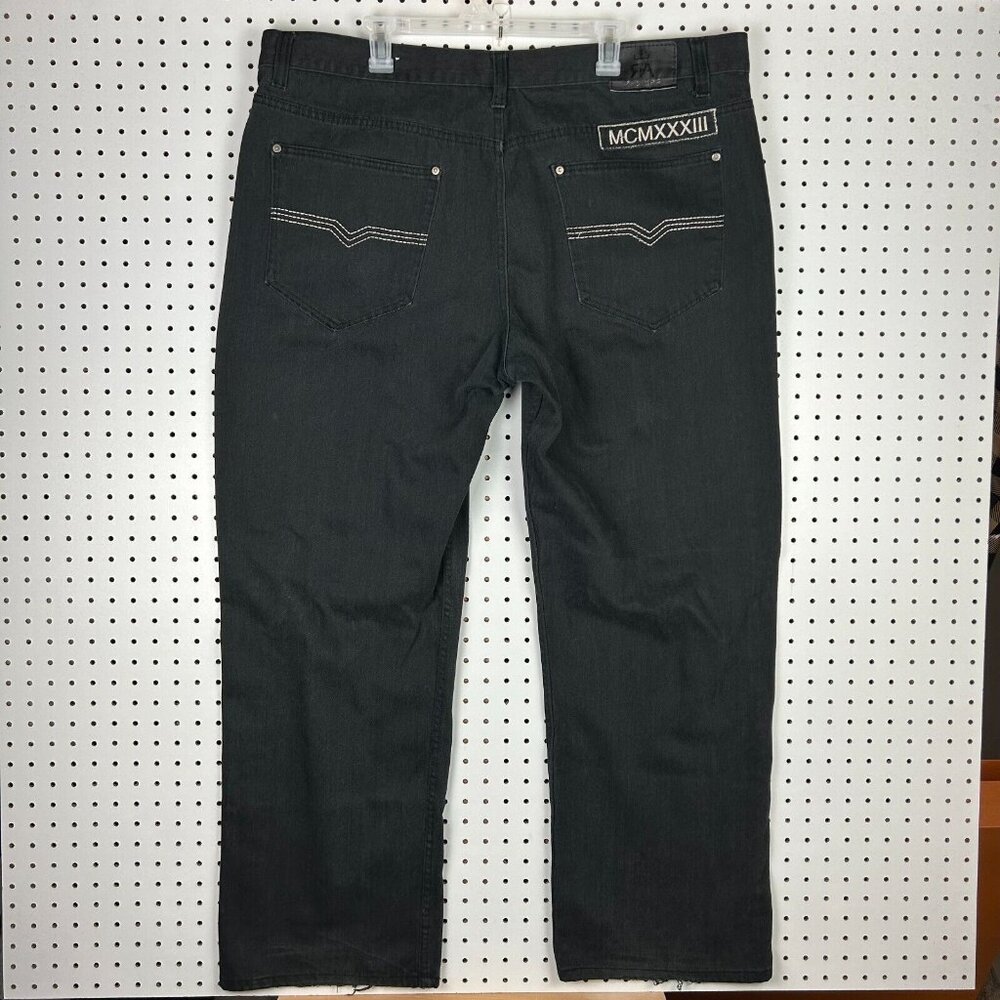 Red Ape Black Gothic Jean 44x32 Stitched Hip Hop 90s Punk Streetwear Skate Baggy